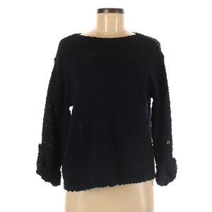 J.Jill Pullover Black Cotton knit Sweater Size M